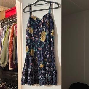 Old Navy Floral Mini Dress in Navy with Yellow and Pink